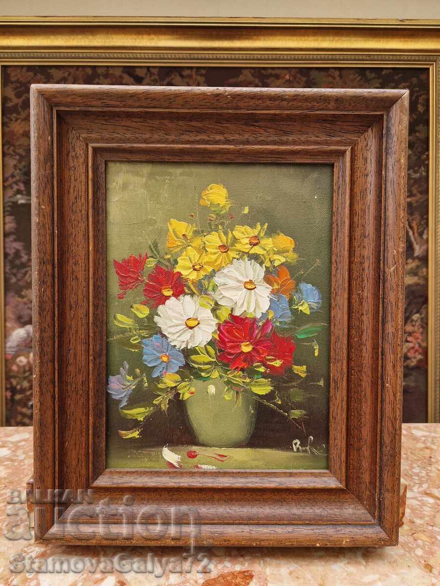 Natură statică autor pictură antică ulei ramă cu preț 99.00 BGN | € 50.62 Natură statică autor pictură antică ulei ramă cu preț 99.00 BGN | € 50.62