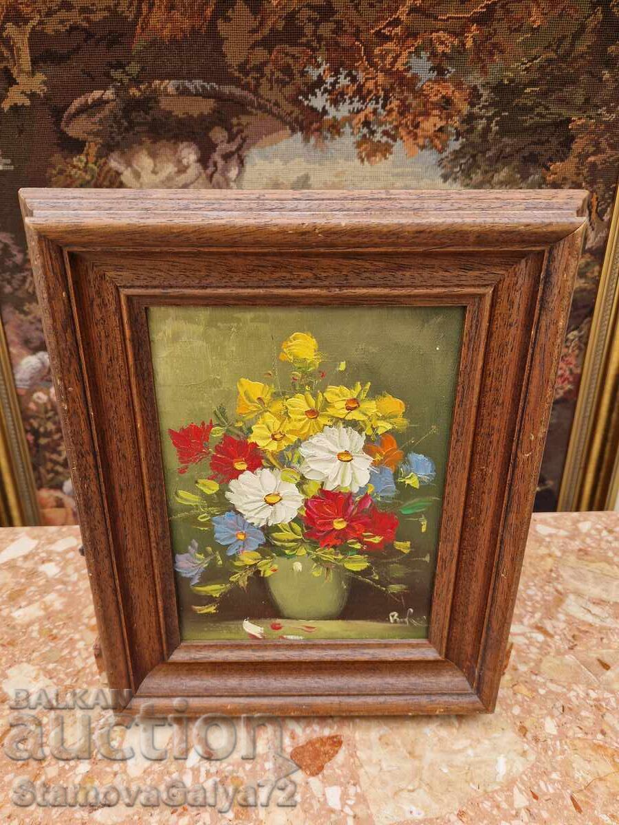 Natură statică autor pictură antică ulei ramă - 5 Natură statică autor pictură antică ulei ramă - 5