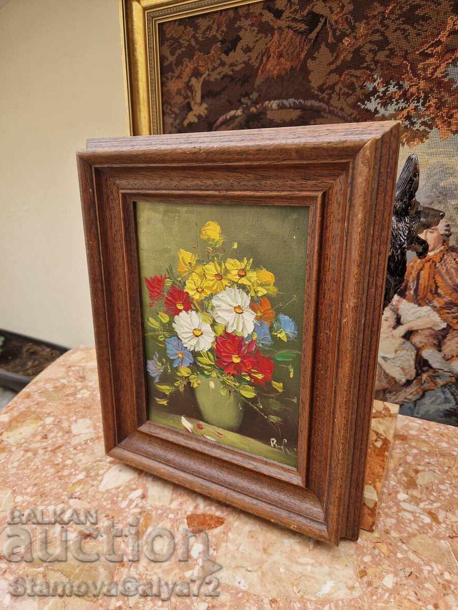 Natură statică autor pictură antică ulei ramă - 7 Natură statică autor pictură antică ulei ramă - 7
