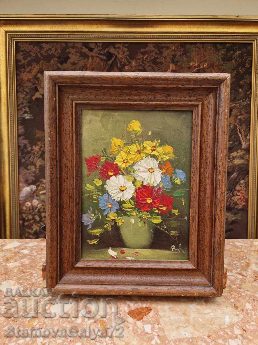 Natură statică autor pictură antică ulei ramă Natură statică autor pictură antică ulei ramă