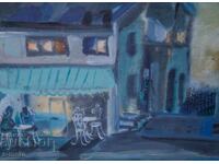 Ακουαρέλα ζωγραφιά αστικού τοπίου 1994