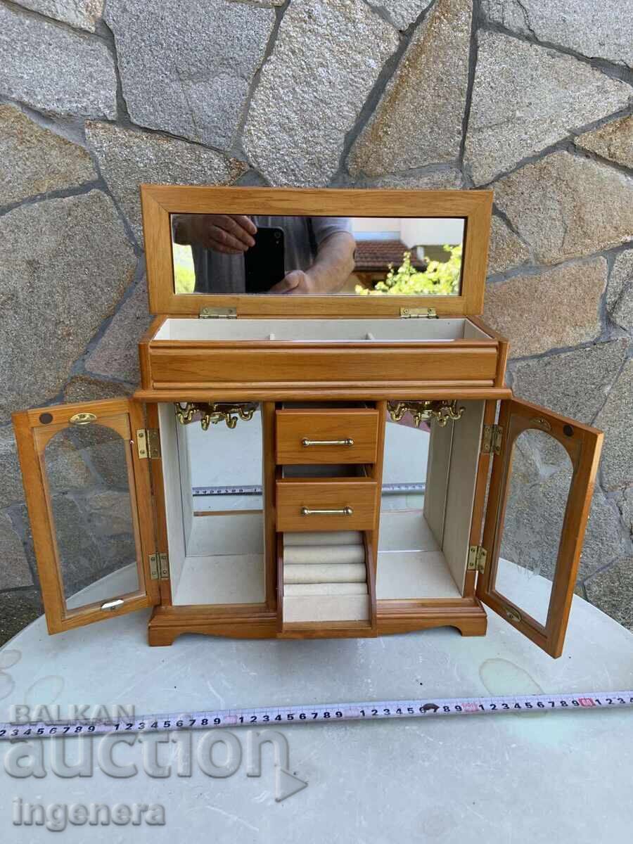 DULAP DULĂPUIE CUTIE PENTRU BIJUTERII LEMN - 325 X 115 X 310 MM