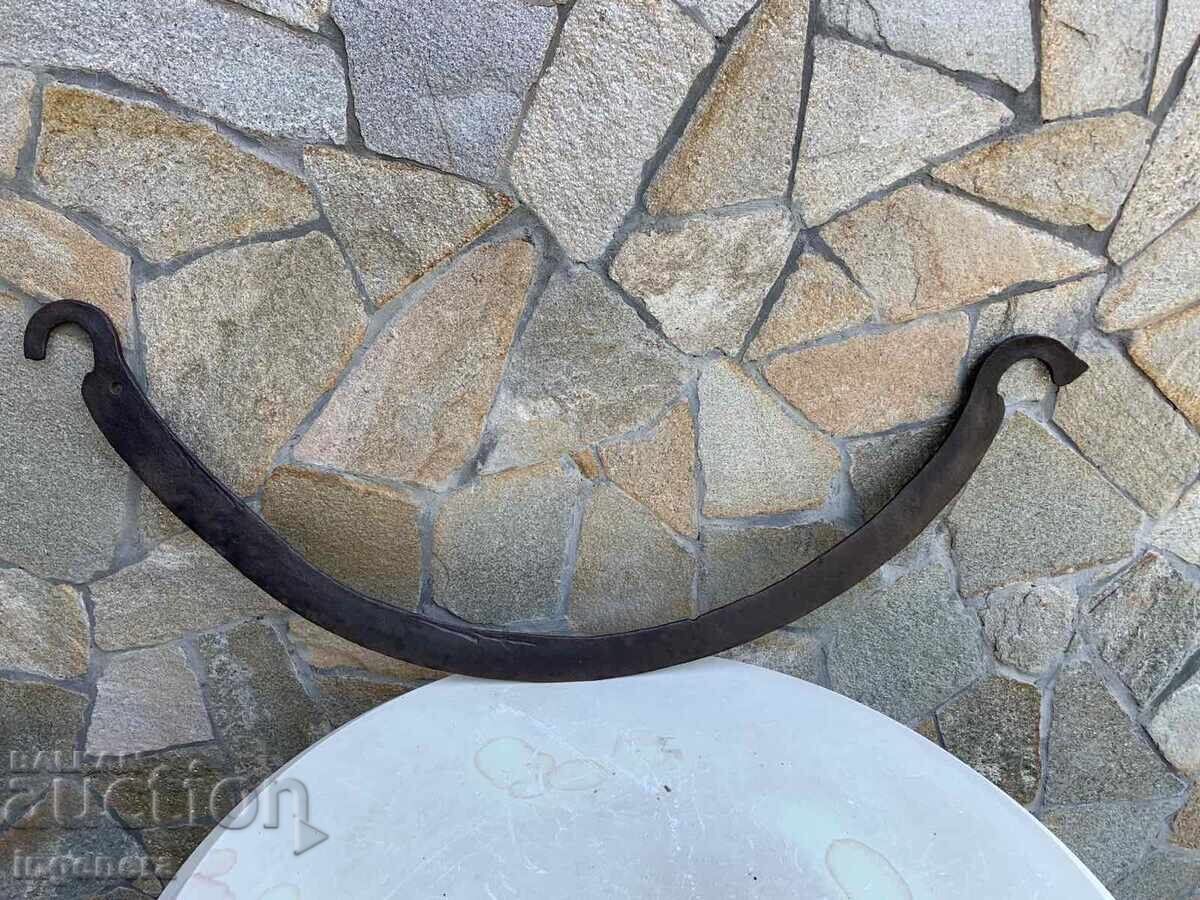 HAND-FORGED BLADE FROM A GUILLOTINE KNIFE, ANTIQUE HAND-FORGED BLADE FROM A GUILLOTINE KNIFE, ANTIQUE