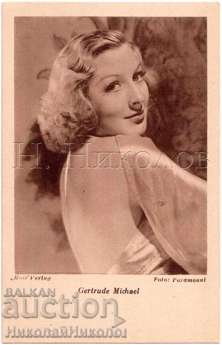 CARD VECHI FILME ACTRIȚĂ GERTURDE MICHAEL E350