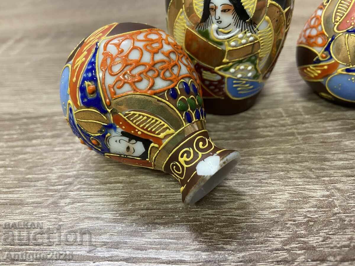 Σετ ιαπωνικών βάζων τύπου Satsuma - 7 Σετ ιαπωνικών βάζων τύπου Satsuma - 7