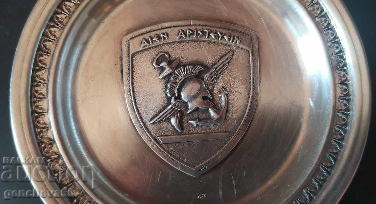 Auction  Antique silver plate, dish World War II /925