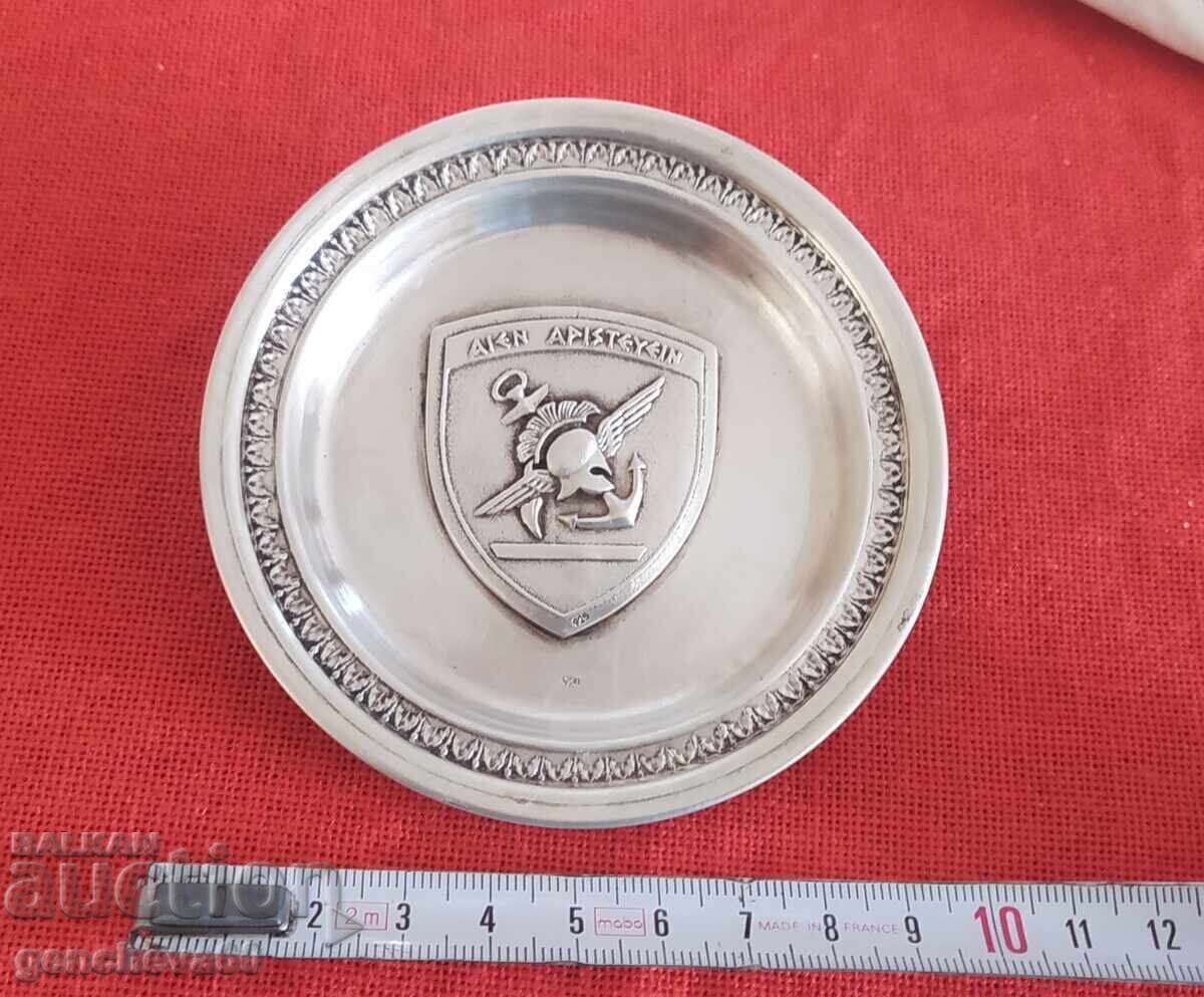 Antique silver plate/dish, World War II - 5