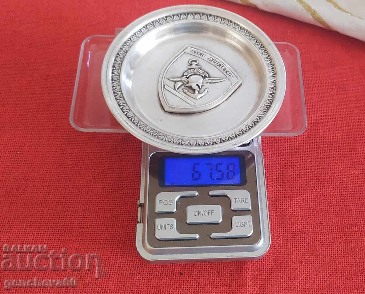 Antique silver plate, dish World War II /925 - 6