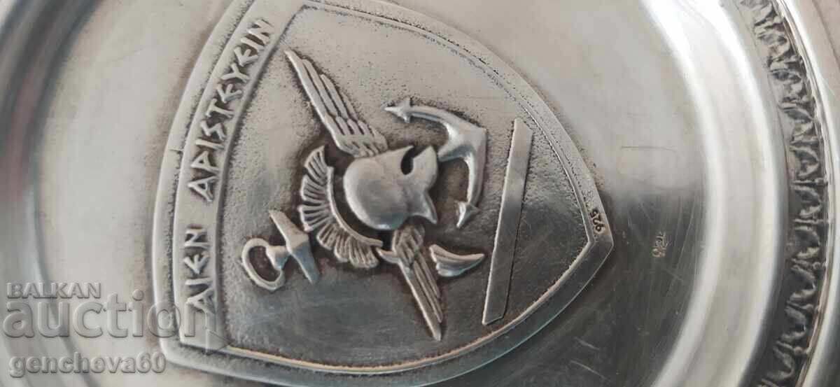 Antique silver plate, dish World War II /925 - 7