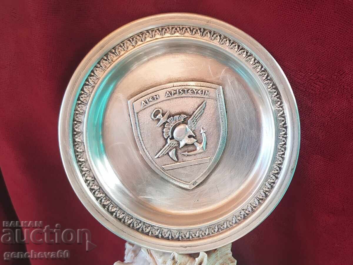 Antique silver plate/dish, World War II