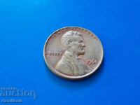 *$*Y*$* САЩ 1 ЦЕНТ 1961 Без Буква - ОТЛИЧНА *$*Y*$*