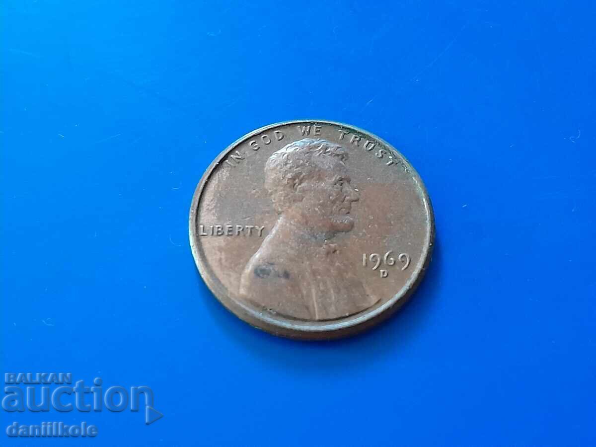 Παράδοση *$*Y*$* ΗΠΑ 1 ΛΕΠΤΟ 1969 Γράμμα D - ΑΡΙΣΤΟ *$*Y*$*