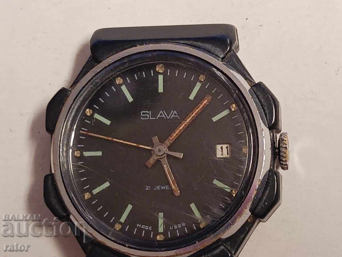 Licitație Ceas de mână rar SLAVA - 21 de rubine, plastic