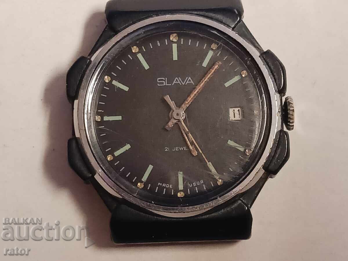 Ceas de mână rar SLAVA - 21 de rubine, plastic