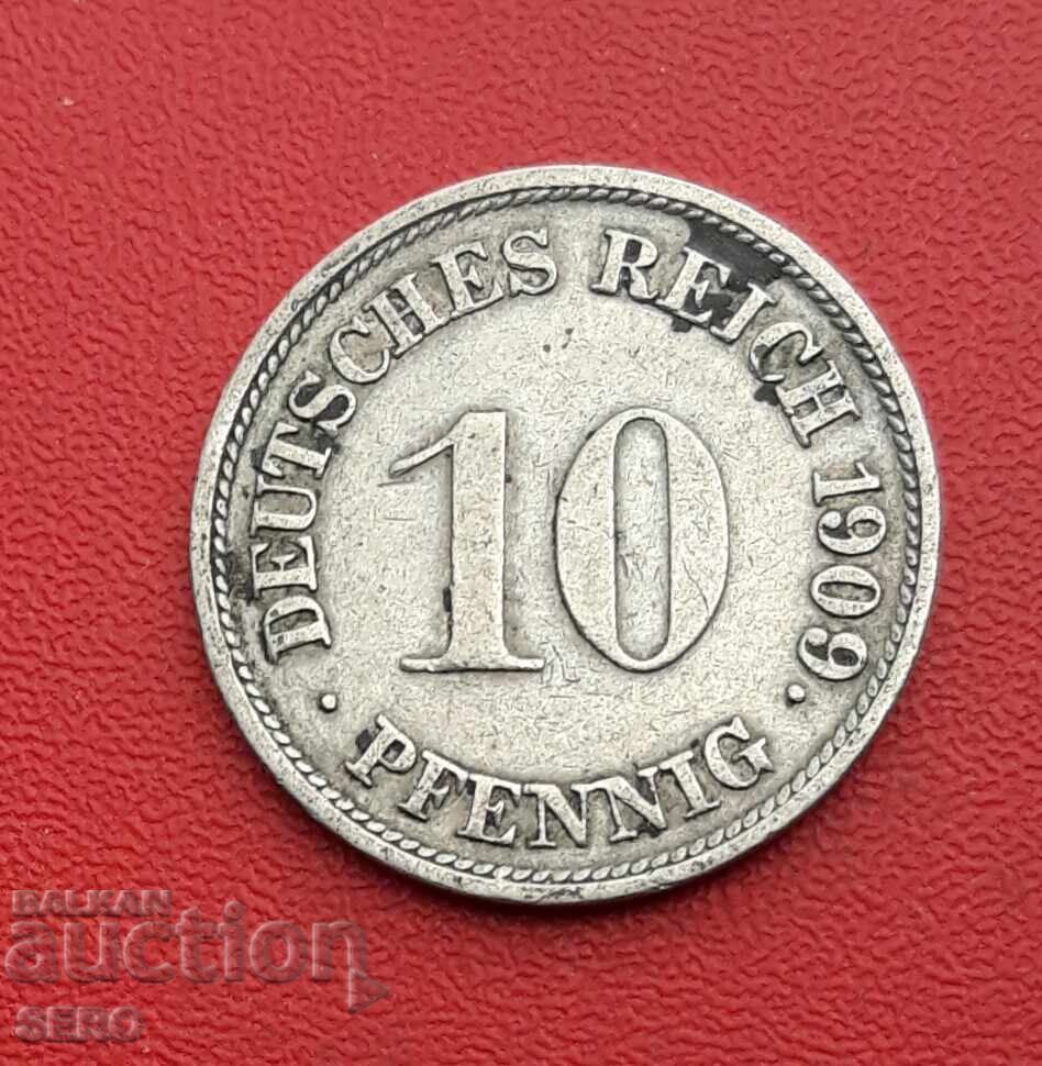 Germany - 10 Pfennig 1909 G - Karlsruhe Germany - 10 Pfennig 1909 G - Karlsruhe