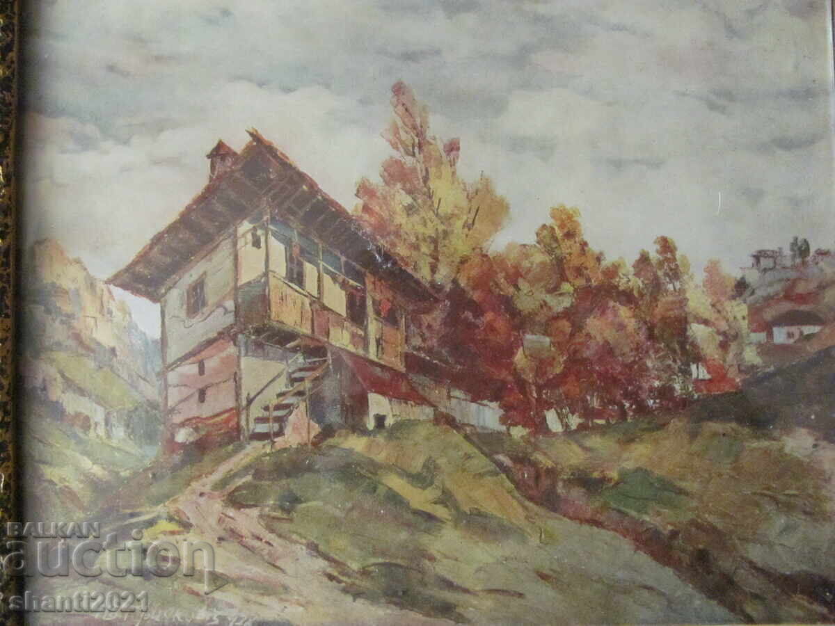 Old print, tricolor print Ivan Trichkov, 22x20cm with price 39.00 BGN | € 19.94