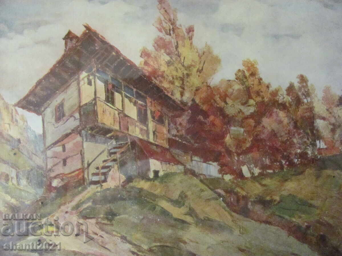 Delivery of Old print, tricolor print Ivan Trichkov, 22x20cm