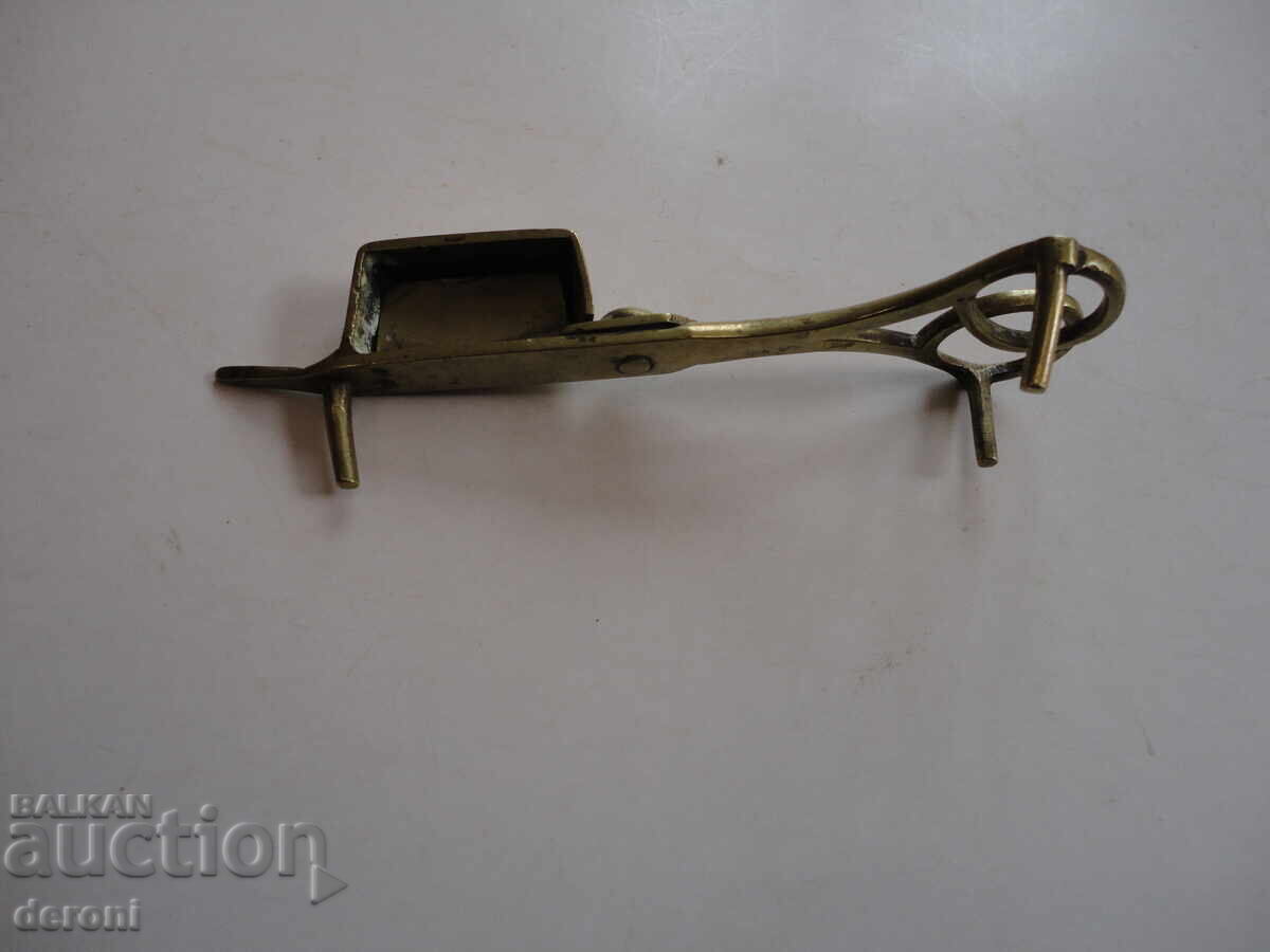 Foarfece vechi din bronz pentru fitiluri de lumânări și lămpi - 7