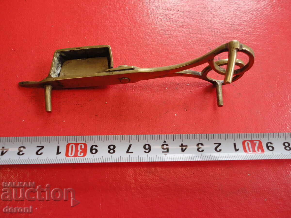 Foarfece vechi din bronz pentru fitiluri de lumânări și lămpi