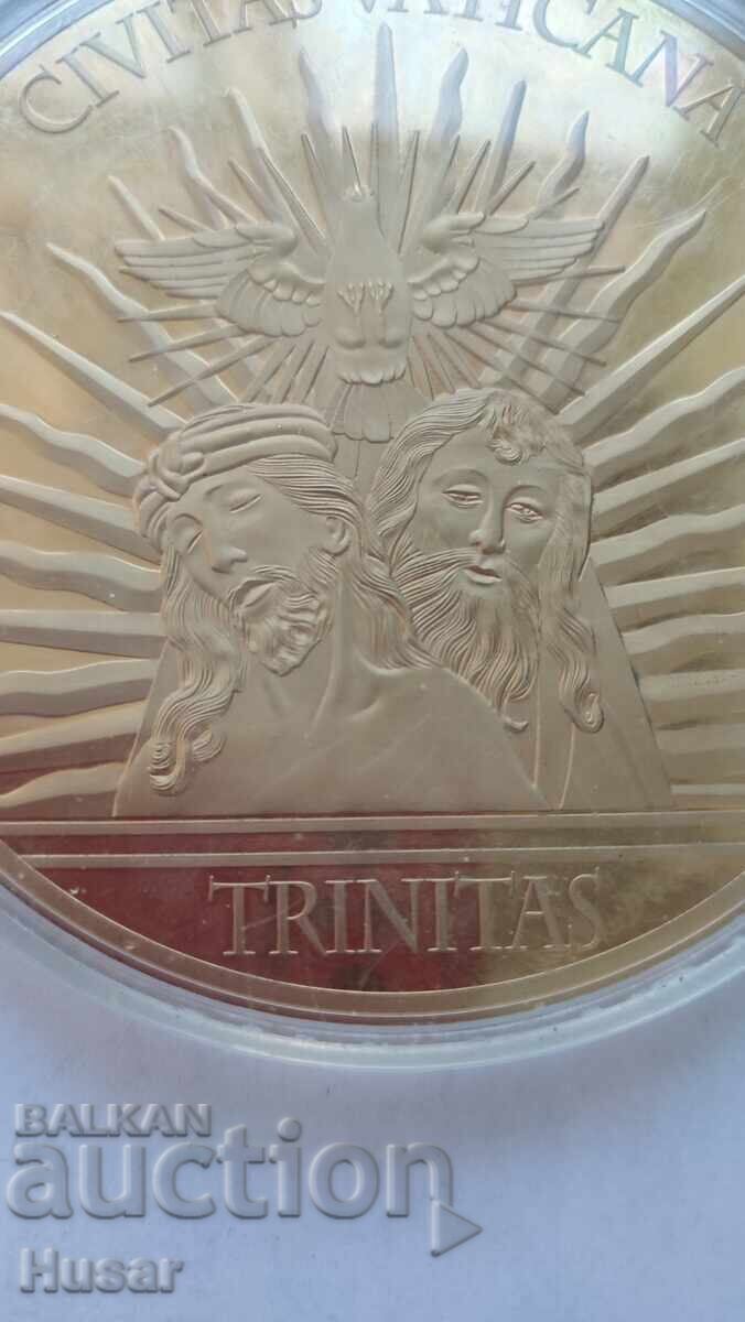 Vatican gold-plated plaque God, Father, Holy Spirit - 5