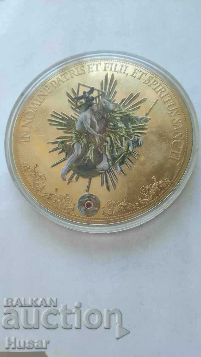 Vatican gold-plated plaque God, Father, Holy Spirit