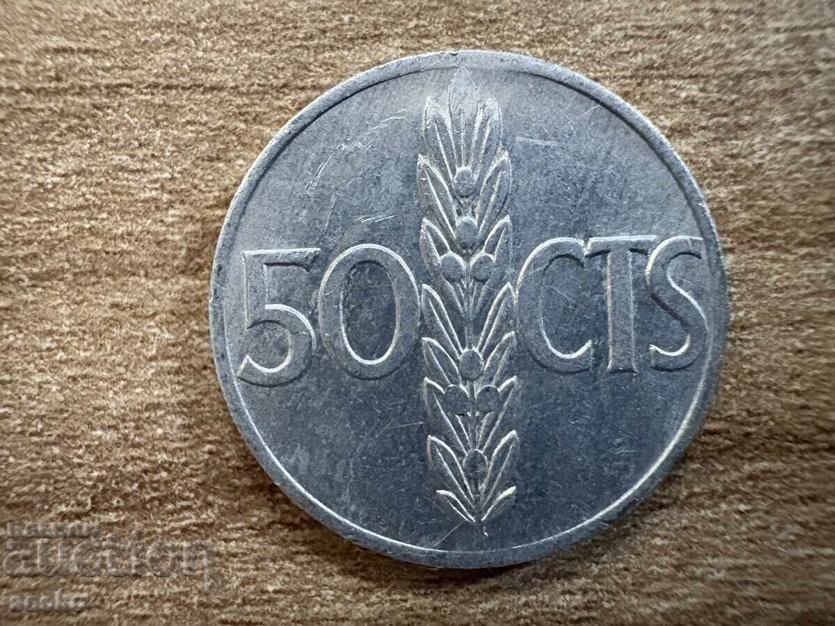 Ισπανία - 50 λεπτά (1966) Ισπανία - 50 λεπτά (1966)