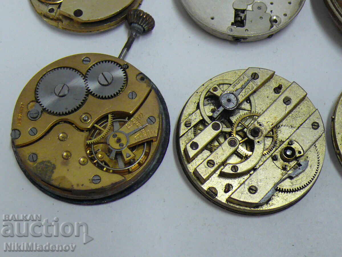 Lot of Swiss pocket watch movements, non-working - 5
