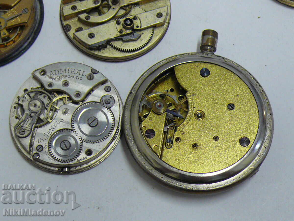 Lot of Swiss pocket watch movements, non-working - 6
