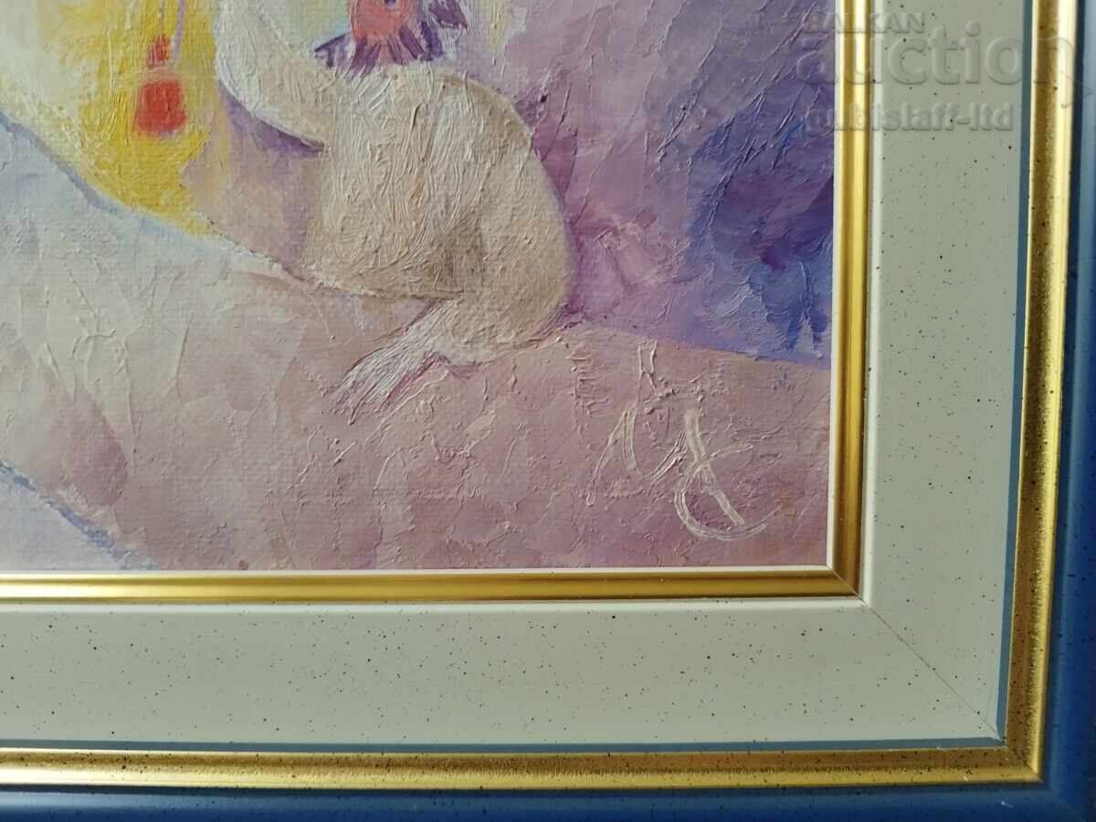 Auction Painting "Rural Madonna", artist Milcho Spasov (1950-2023) Auction Painting "Rural Madonna", artist Milcho Spasov (1950-2023)