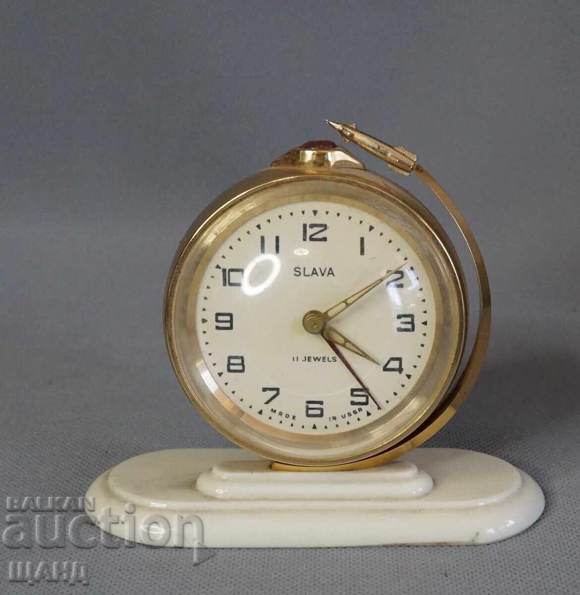 Стар Руски Часовник Будилник СЛАВА СССР Космическа ракета