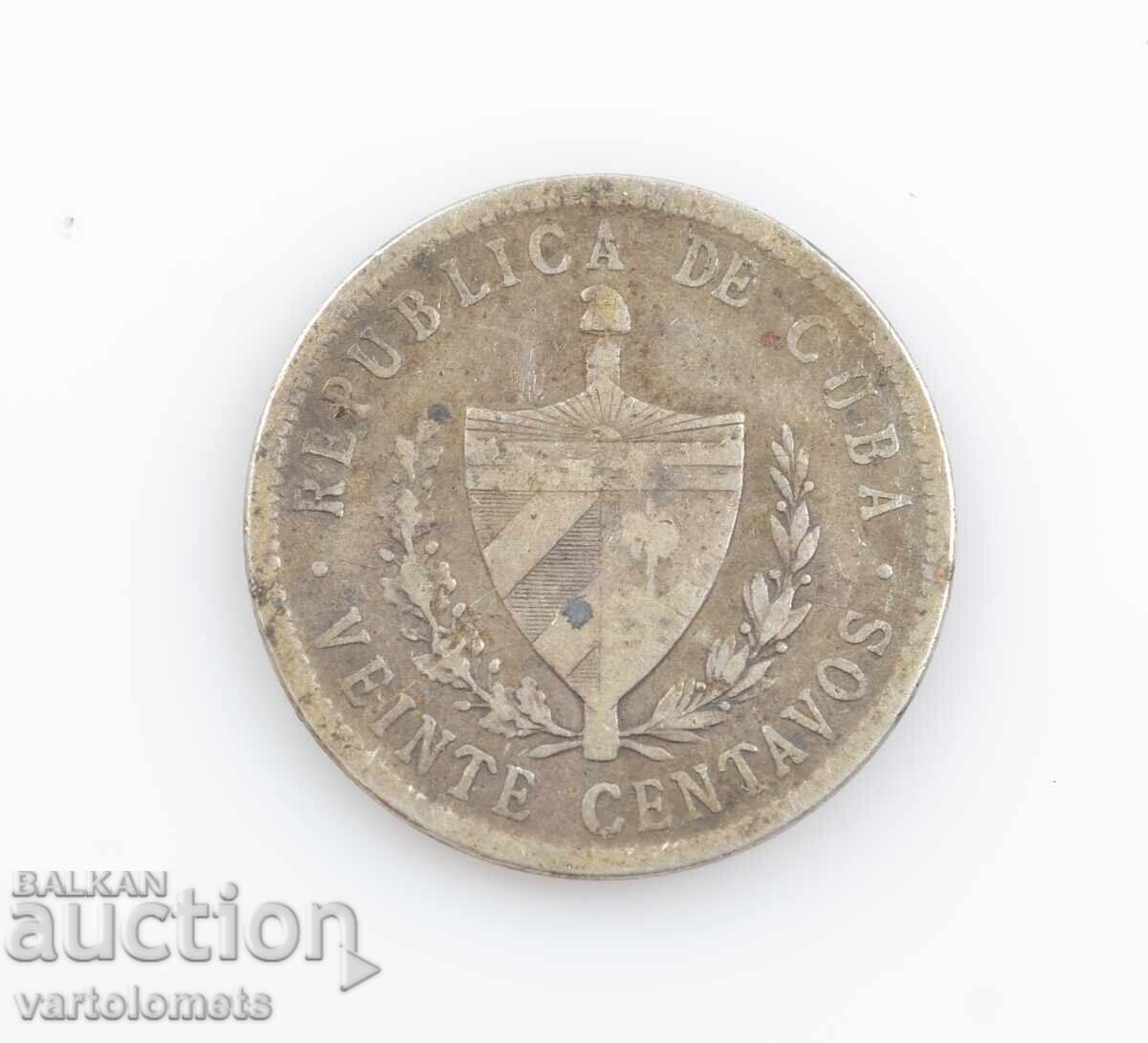 20 λεπτά 1920 ασήμι - Κούβα με τιμή 20.00 BGN | € 10.23