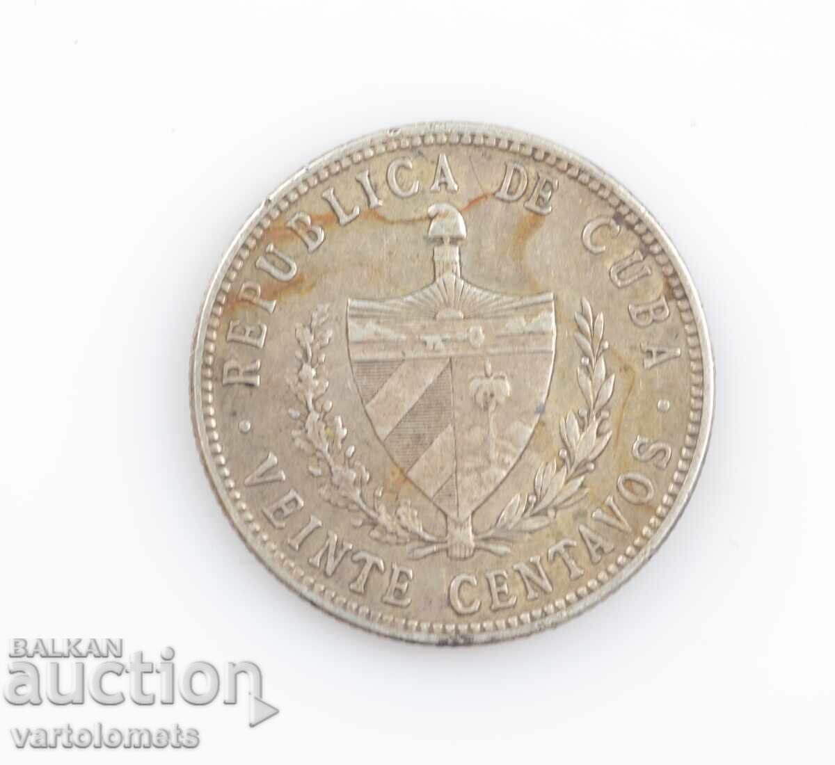 20 Centavos 1948 Silver - Cuba with price 20.00 BGN | € 10.23