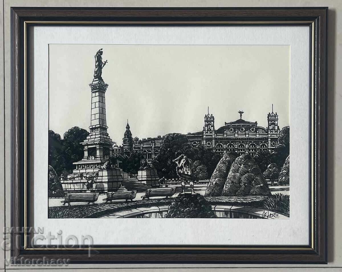 Tablou de Dimitar Sterev - "Peisaj Arhitectural din Ruse" Tablou de Dimitar Sterev - "Peisaj Arhitectural din Ruse"