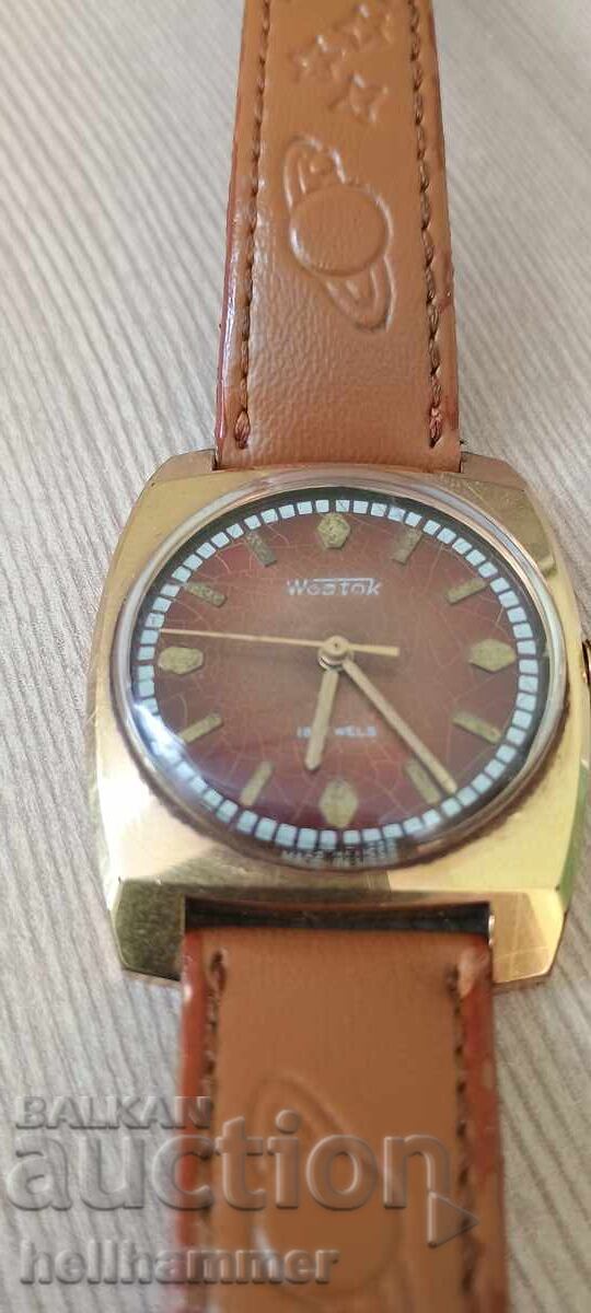 Auction  Gold-plated men's mechanical Vostok 18 jewels