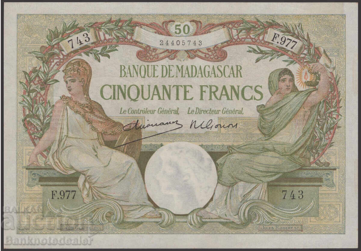 Madagascar 50 Franci 1937-1947 aUnc Pick 38