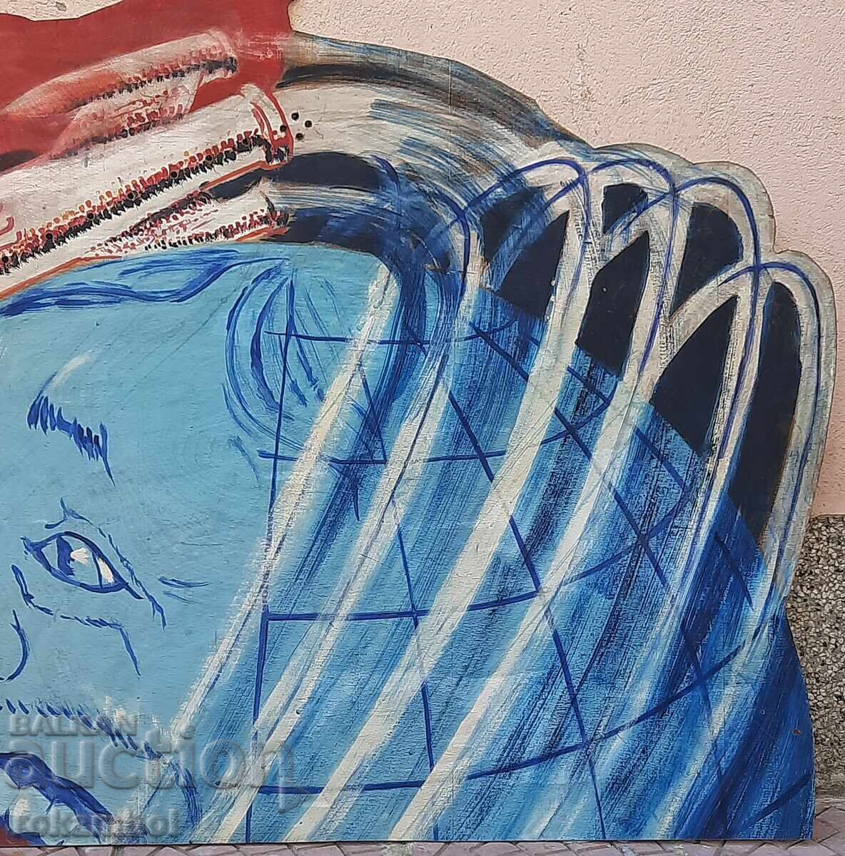 Panou pictat vechi de la o manifestație din Varna din 1961 - 6