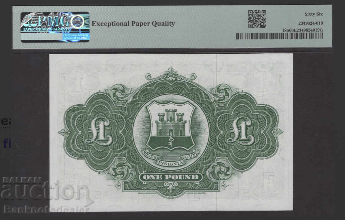 Κυβέρνηση Γιβραλτάρ 1 Λίρα 1971 Pick 18b PMG 65 Unc με τιμή 320.00 BGN | € 163.61