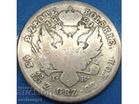 Poland 2 zlotys 1821 Russian Tsar and King of Poland Alexander I