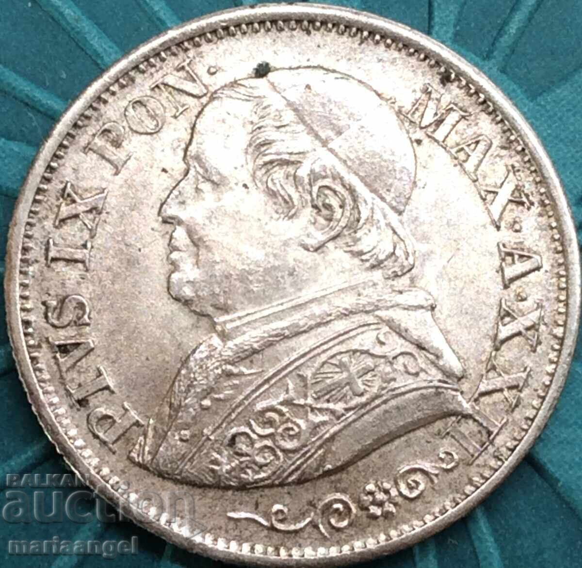 10 soldi 1868 Vatican Pius IX An. XXIII silver with price 44.00 BGN | € 22.50 10 soldi 1868 Vatican Pius IX An. XXIII silver with price 44.00 BGN | € 22.50