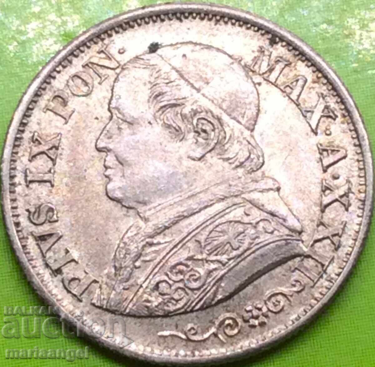 10 soldi 1868 Vatican Pius IX An. XXIII silver - 7 10 soldi 1868 Vatican Pius IX An. XXIII silver - 7