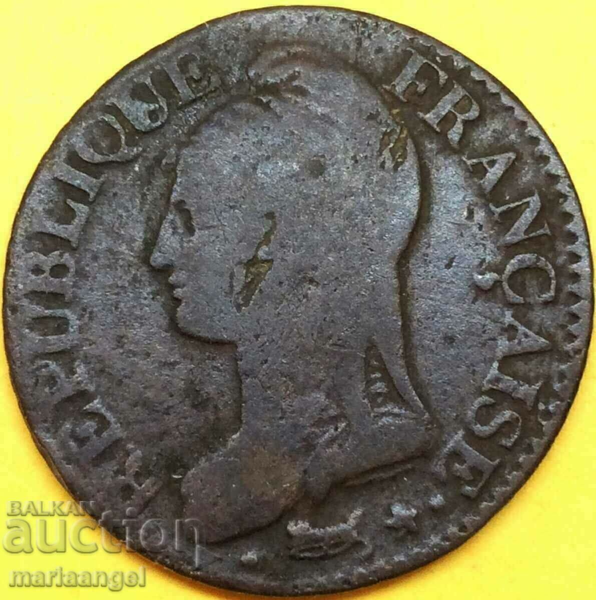 Licitație Franța 5 centimes 1799 LAN 8 Franța Consulatul lui Napoleon