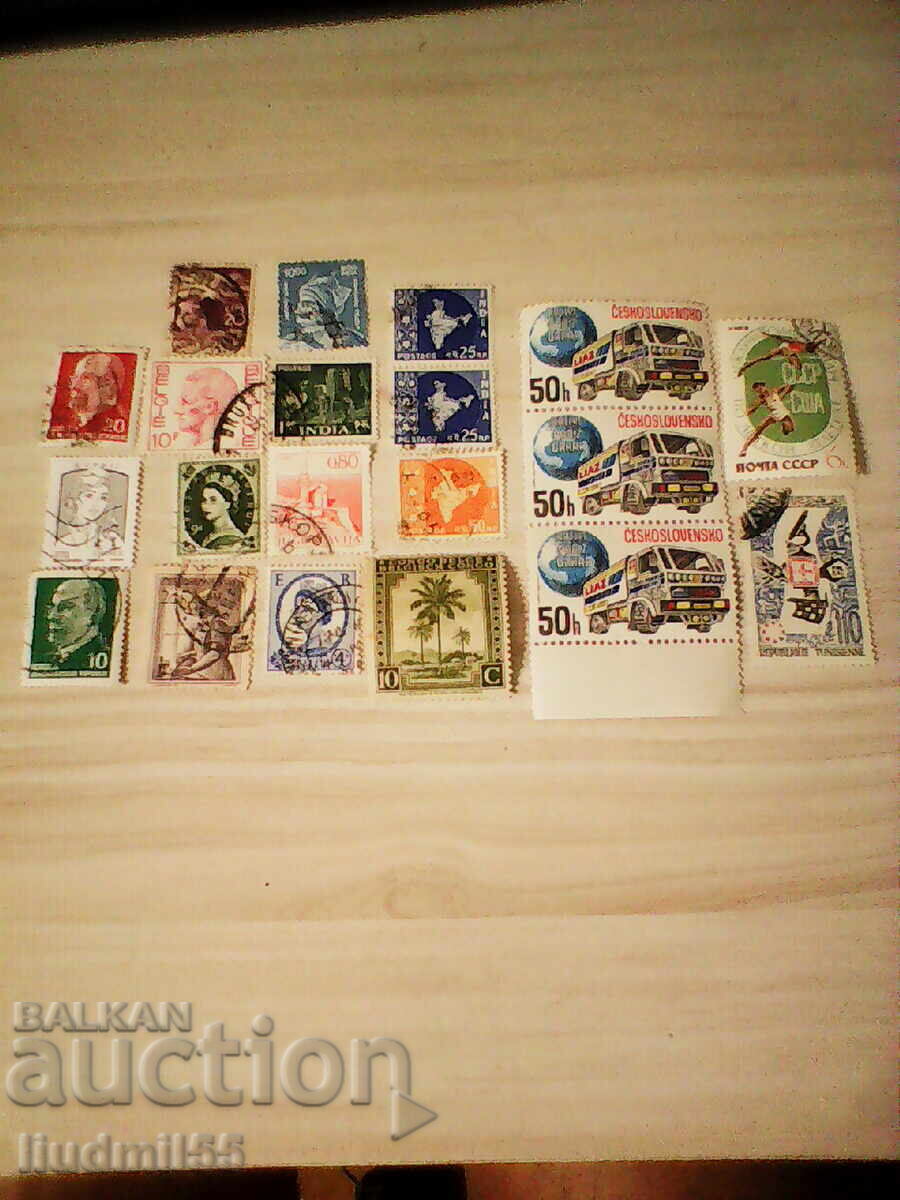 Set of Postage Stamps, Various Countries Set of Postage Stamps, Various Countries