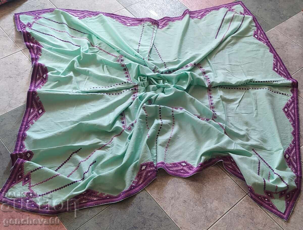 Large Retro Tablecloth with Embroidery