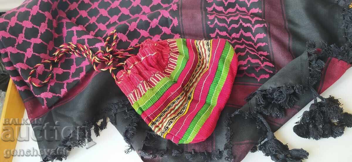 Голяма нова кърпа за глава и ретро фолк торбичка