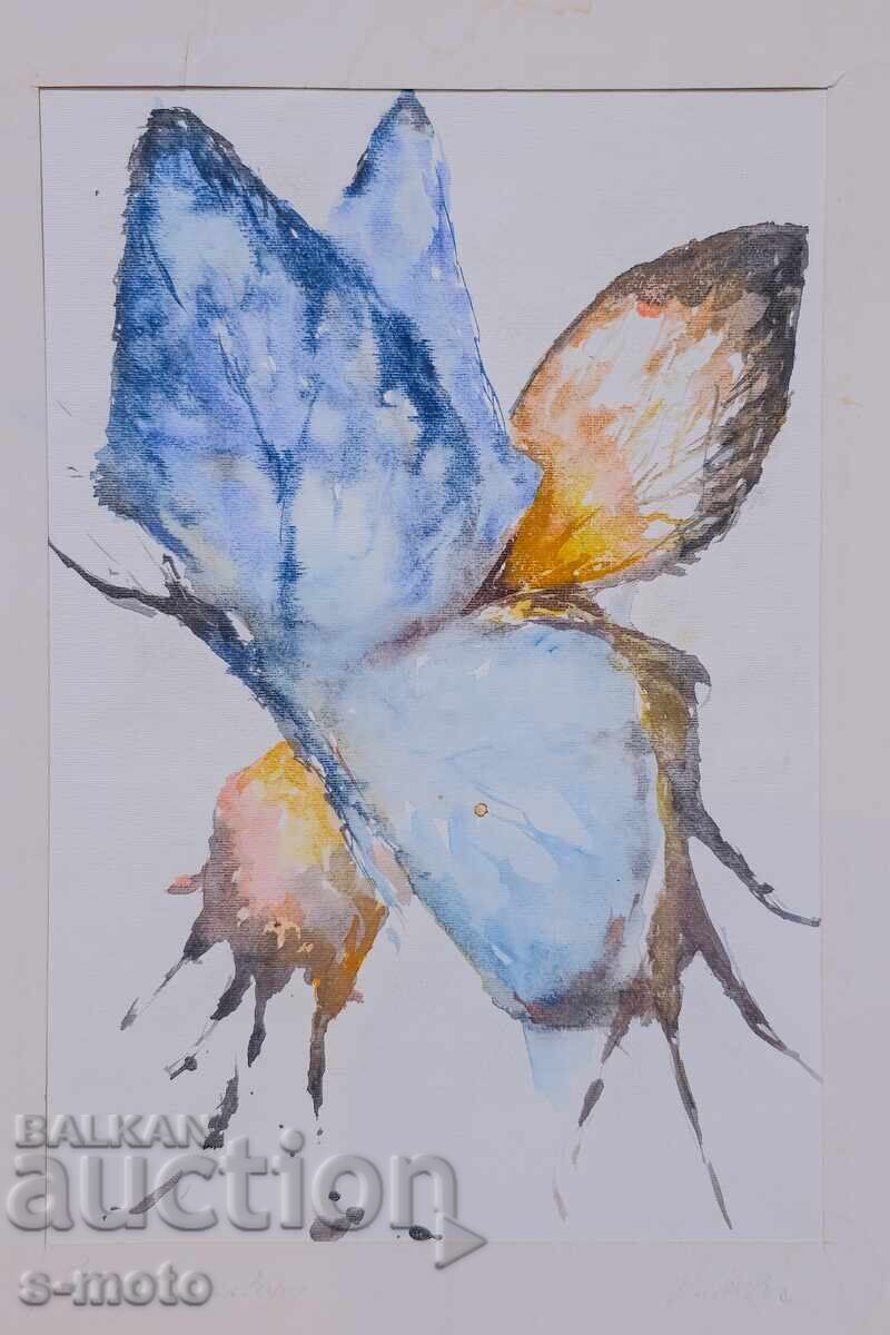 Paola Stoeva, watercolor painting Butterfly with price 200.00 BGN | € 102.26