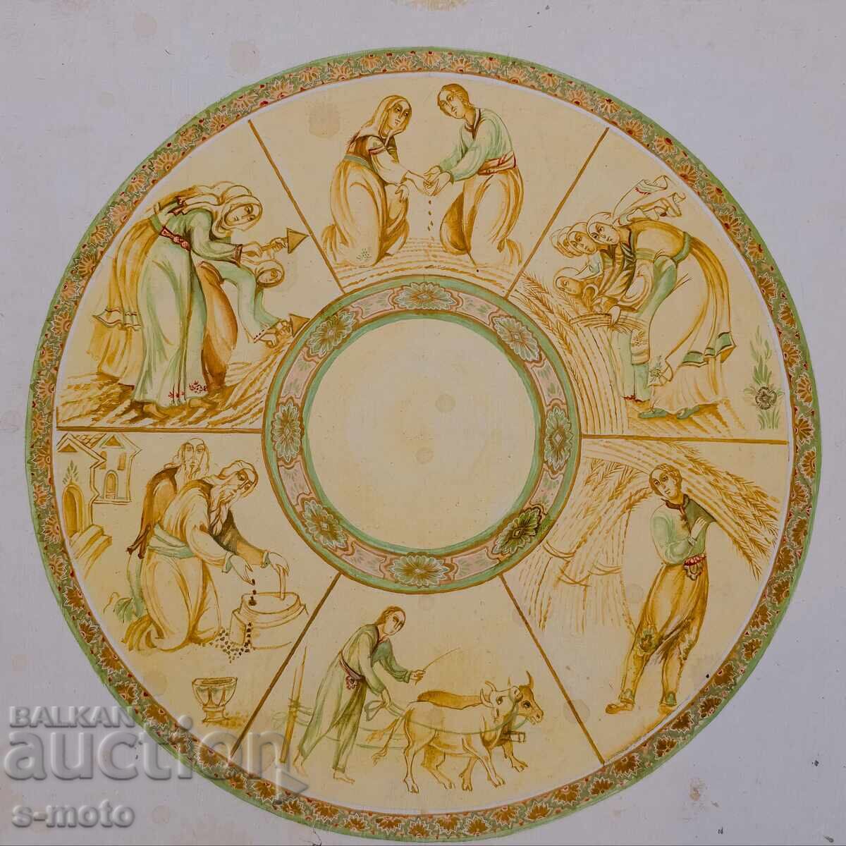 Delivery of Old gouache painting, wall painting project