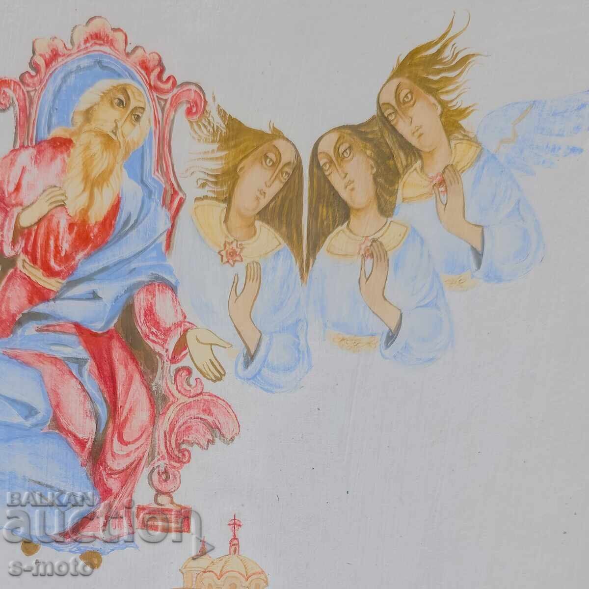 Old gouache painting, religious theme - 5