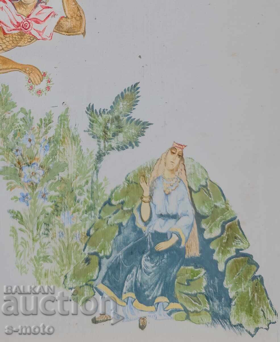 Old gouache painting, religious theme - 6