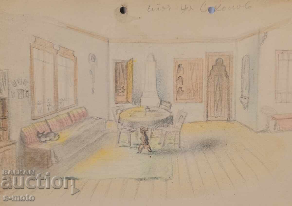 1951. Stage Design, Pencil, Georgi Popov - John (1906 - 1961) - 5