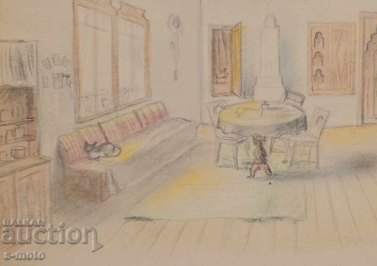1951. Stage Design, Pencil, Georgi Popov - John (1906 - 1961) - 6